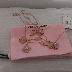 kate spade Rose Gold and Light Pink Floral Necklace